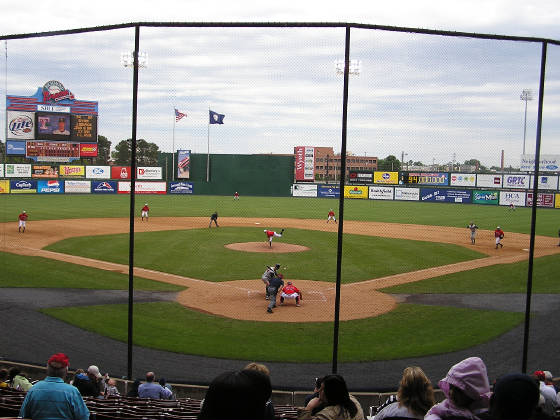 A view of 'The Diamond' from behind Home Plate