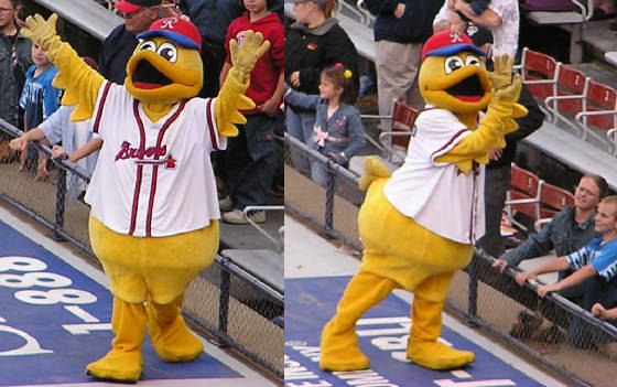 The RBraves mascot - The Diamond Duck - Richmond 